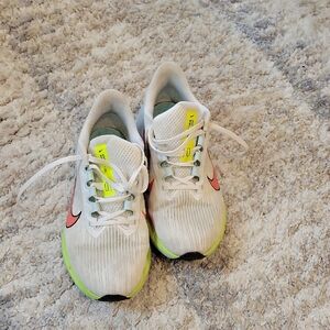 Nike White and Neon Green Athletic Shoes